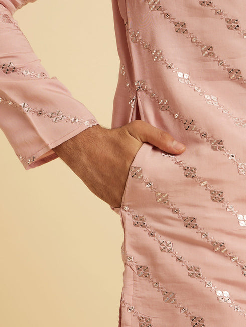 Manyavar Dusty Pink Regal Kurta Pajama