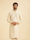 Manyavar Beige Elegance Kurta Pajama