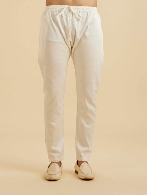 Manyavar Graceful Warm White Kurta Pajama