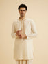 Manyavar Cream Elegance Kurta Dhoti