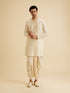 Manyavar Cream Elegance Kurta Dhoti