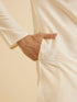 Manyavar Cream Elegance Kurta Dhoti