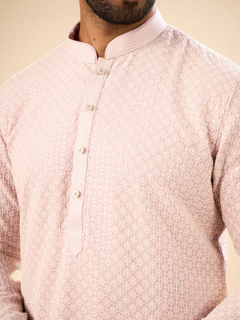 Manyavar Dusty Pink Elegance Kurta Pajama