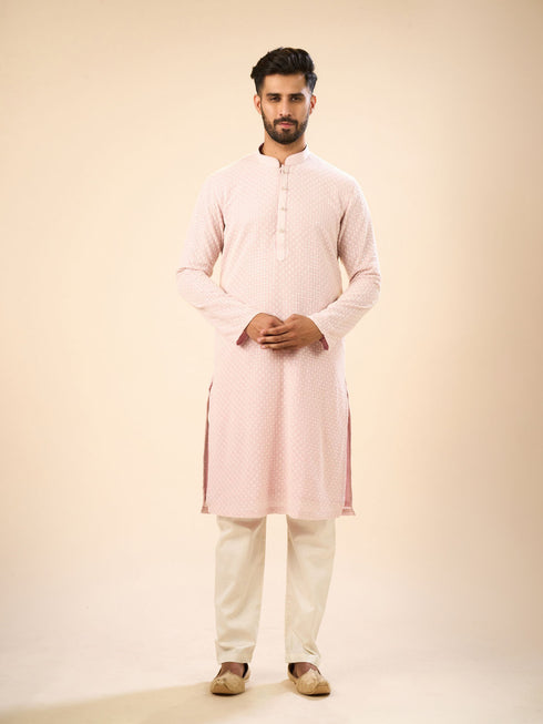 Manyavar Dusty Pink Elegance Kurta Pajama