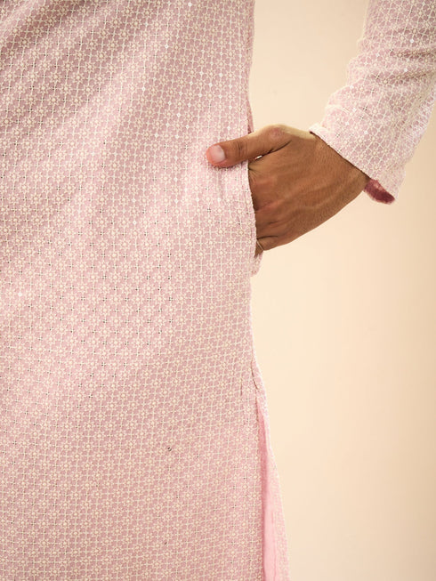 Manyavar Dusty Pink Elegance Kurta Pajama
