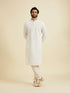 Manyavar Elegant Cream Georgette Kurta Pajama