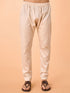 Manyavar Elegant Beige Viscose Kurta Pajama