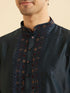 Manyavar Teal Blue Tantalizing Kurta Pajama