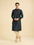 Manyavar Teal Blue Tantalizing Kurta Pajama