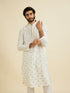 Manyavar Warm White Elegance Kurta Pajama