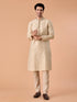 Manyavar Beige Brocade Kurta Pajama