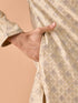 Manyavar Beige Brocade Kurta Pajama
