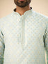 Manyavar Brocade Kurta Pajama in Light Blue
