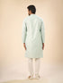 Manyavar Brocade Kurta Pajama in Light Blue