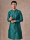 Manyavar Teal Green Brocade Kurta Pajama