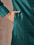 Manyavar Teal Green Brocade Kurta Pajama