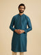 Manyavar Teal Blue Elegance Kurta Pajama