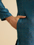 Manyavar Teal Blue Elegance Kurta Pajama