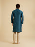 Manyavar Teal Blue Elegance Kurta Pajama