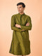 Manyavar Opulent Olive Green Kurta Pajama