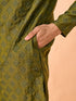 Manyavar Opulent Olive Green Kurta Pajama