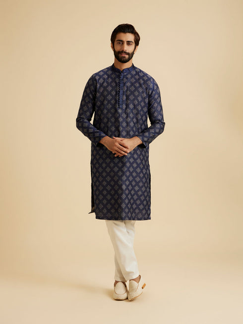 Manyavar Aegean Blue Grace Kurta Pajama