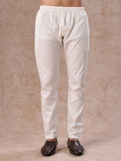 Manyavar Radiant Cream Kurta Pajama Dupatta Set