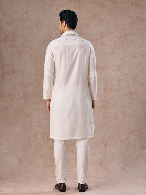 Manyavar Radiant Cream Kurta Pajama Dupatta Set