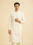 Manyavar Cream Hued Elegance Kurta Pajama