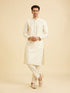 Manyavar Cream Hued Elegance Kurta Pajama
