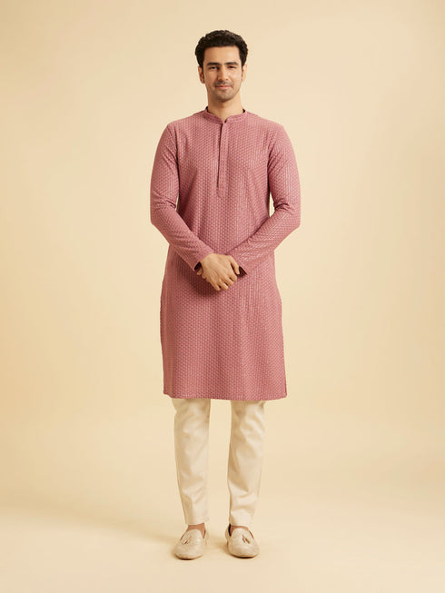 Manyavar Dusty Pink Elegance Kurta Pajama