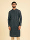 Manyavar Lustrous Dark Blue Kurta Pajama Ensemble