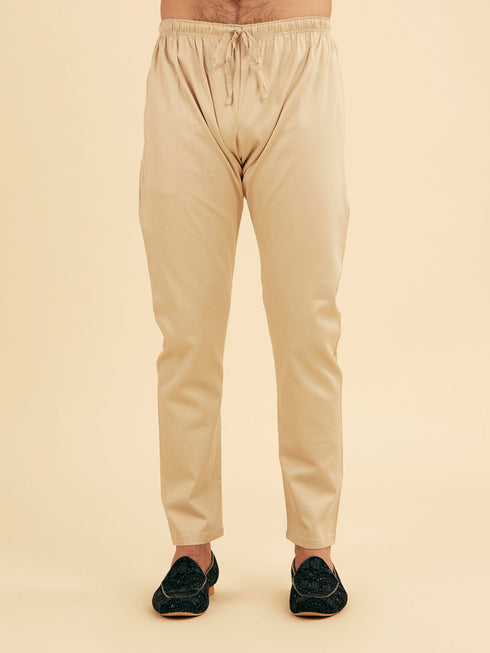 Manyavar Lustrous Dark Blue Kurta Pajama Ensemble