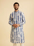 Manyavar Glorious Mid Blue Satin Kurta Pajama