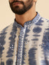 Manyavar Glorious Mid Blue Satin Kurta Pajama