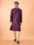Manyavar Festive Wine Kurta Pajama Set