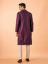 Manyavar Festive Wine Kurta Pajama Set