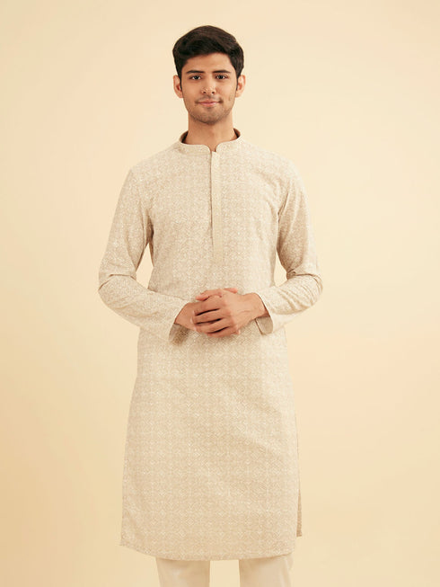Manyavar Emerald Hue Traditional Kurta Pajama Set