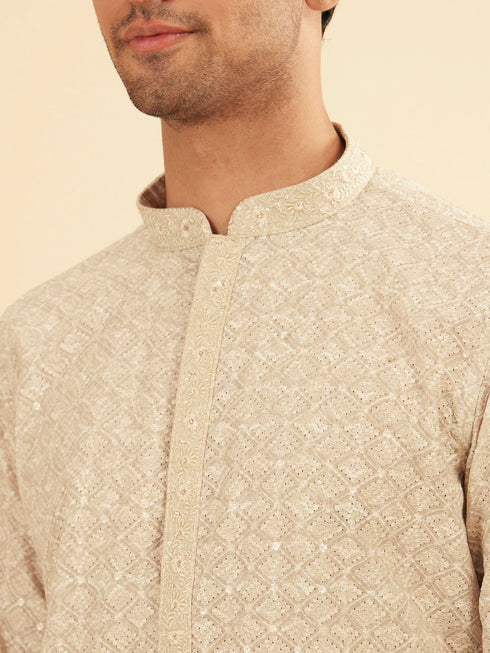 Manyavar Emerald Hue Traditional Kurta Pajama Set
