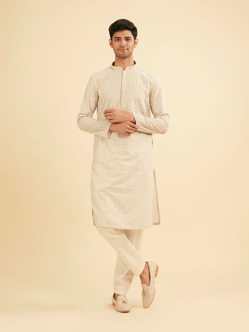 Manyavar Emerald Hue Traditional Kurta Pajama Set