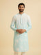 Manyavar Aqua Elegance Cotton Kurta Pajama