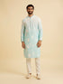 Manyavar Aqua Elegance Cotton Kurta Pajama