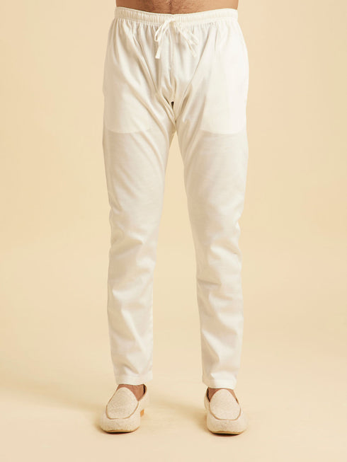 Manyavar Aqua Elegance Cotton Kurta Pajama