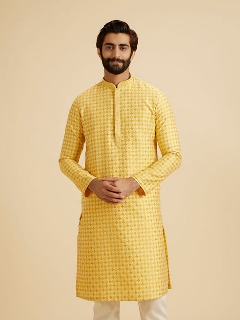 Manyavar Mustard Elegance Kurta Pajama