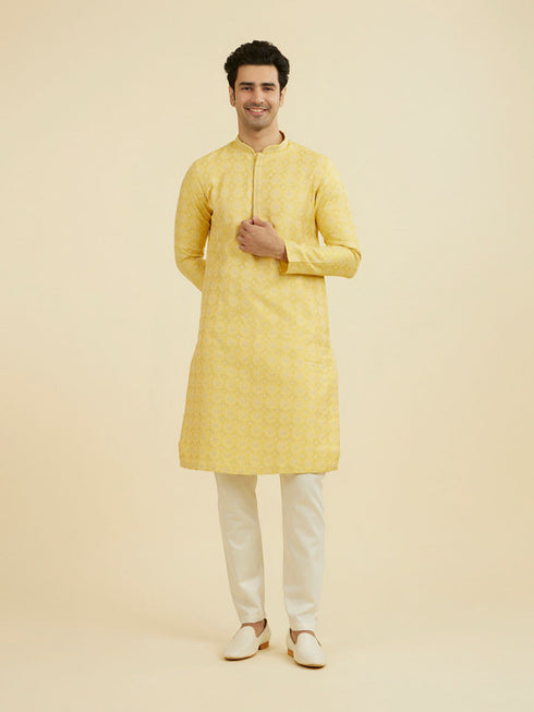 Manyavar Radiant Yellow Kurta Pajama