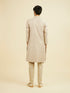 Manyavar Beige Brocade Kurta Pajama