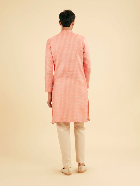 Manyavar Peach Kurta Pajama Ensemble