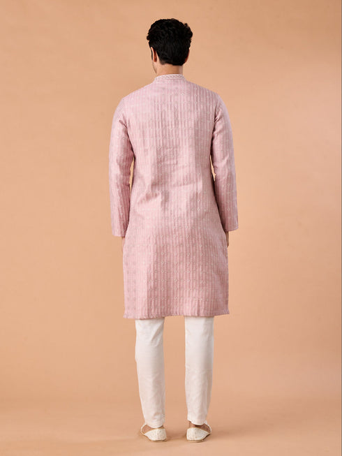 Manyavar Dusty Pink Elegance Kurta Pajama