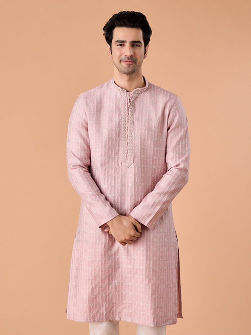 Manyavar Dusty Pink Elegance Kurta Pajama