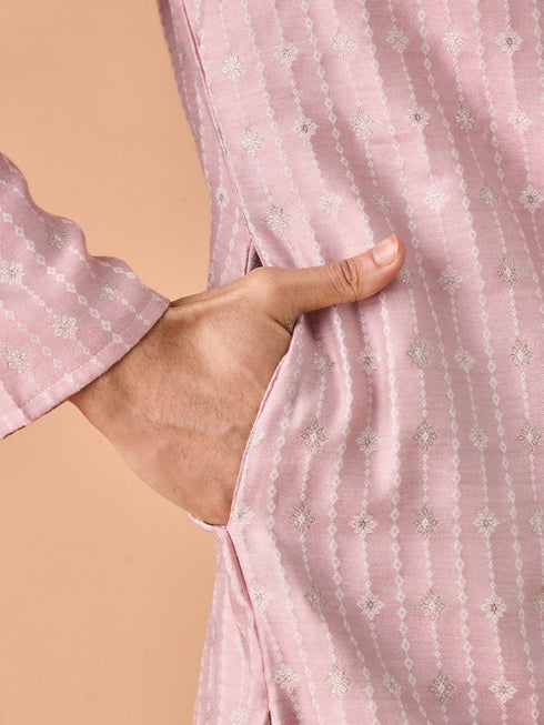 Manyavar Dusty Pink Elegance Kurta Pajama